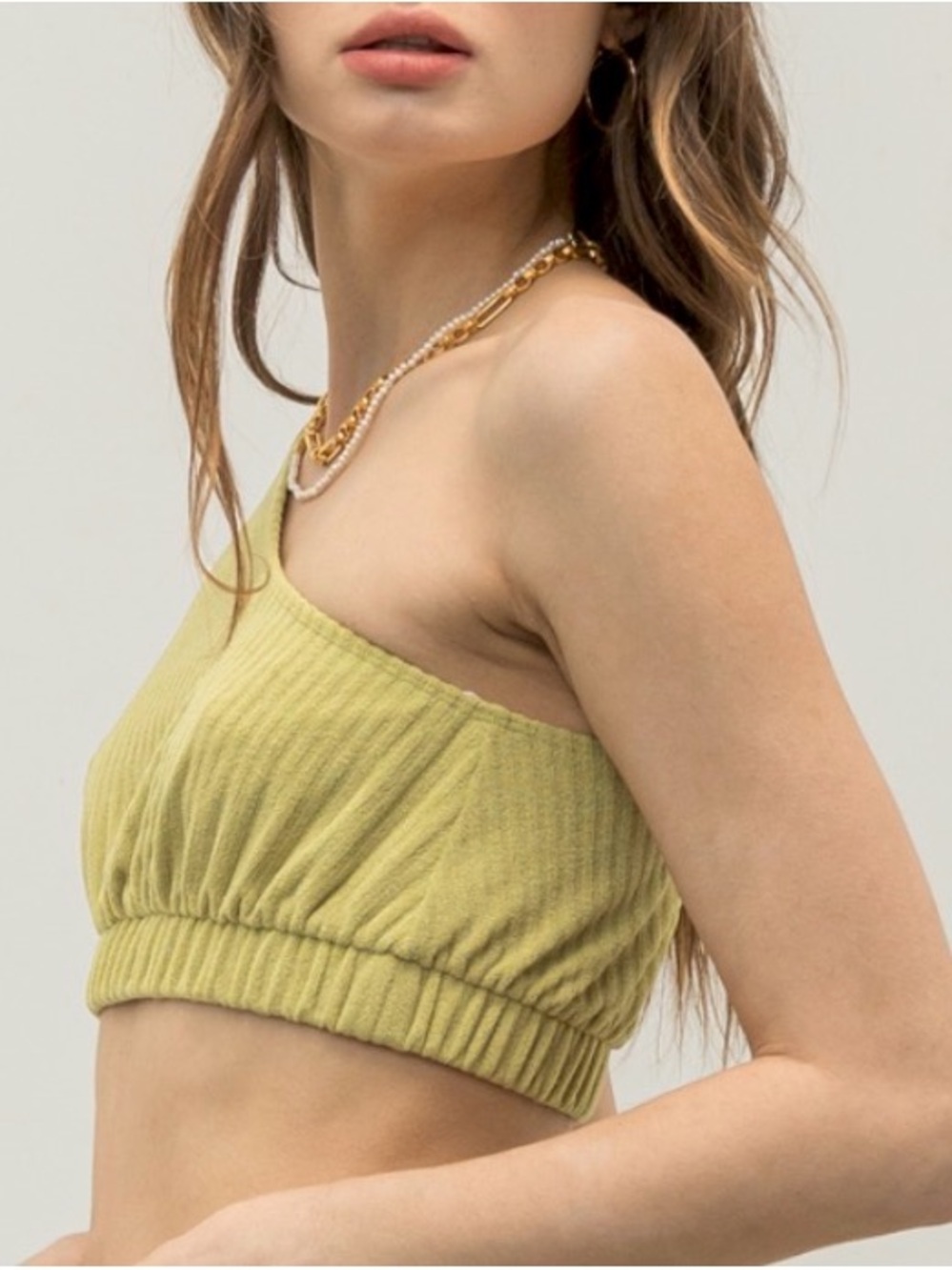One-Shoulder Peach one shoulder top/bra